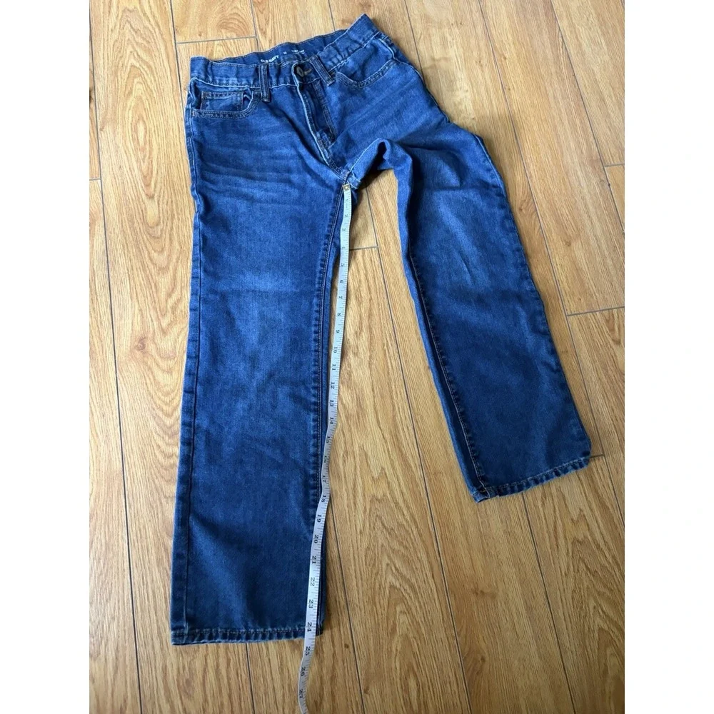 Lot of 2 Old Navy Boys Size 12 Straight Jeans BuiltInTough Adjustable Waist Blue
